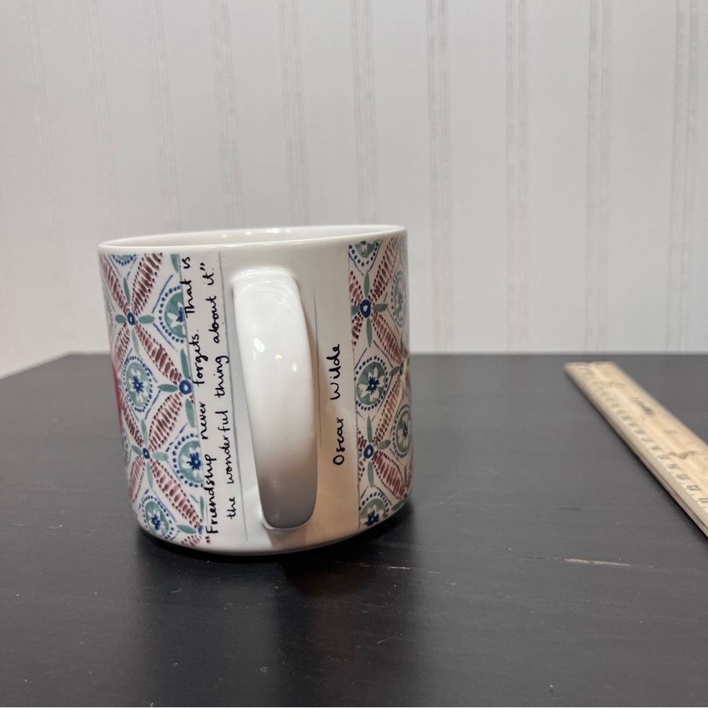 Anthropologie Monogram H Mug Oscar Wilde Quote Quill & Quaver Pattern Initial”H” - Picture 11 of 12